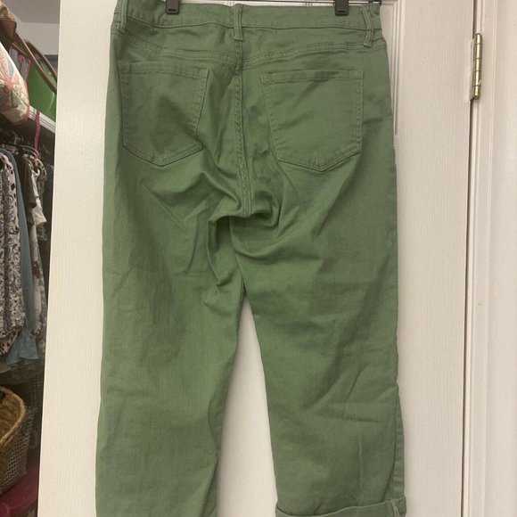 Nine West Jeans Women Cotton Stretch Jeans Button Cropped Length Agave Green 8 - Picture 6 of 6